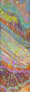 "Connections IV" - acrylic on canvas - "12"x4" ©Annette Ragone Hall