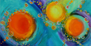 "Astral Convergence" ©Annette Ragone Hall - acrylic on canvas - 24" x 48"
