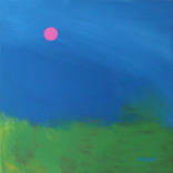 "Pink Moon Rising" ©Annette Ragone Hall - acrylic on canvas - 36" x 36"