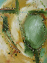 "Nature's Highways" ©Annette Ragone Hall - acrylic, glass, stone pebbles on canvas - 48" x 36"