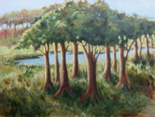 "Beside Still Waters" ©Annette Ragone Hall - acrylic on canvas - "36" x 48"