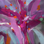 "Magenta Flower" ©Annette Ragone Hall - acrylic on canvas - 6" x 6"
