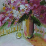"Sunny Bouquet" ©Annette Ragone Hall - acrylic on canvas - 6" x 6"
