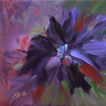 "Dark Flower" ©Annette Ragone Hall - acrylic on canvas - 6" x 6"