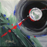 "Launch to the Moon" ©Annette Ragone Hall - acrylic on canvas - 6" x 6"