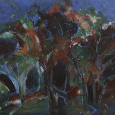 "Mysterious Forest" ©Annette Ragone Hall - acrylic on canvas - 36" x 36"