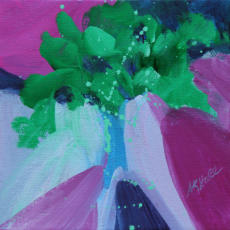"Green Tree" ©Annette Ragone Hall - acrylic on canvas - 6" x 6"