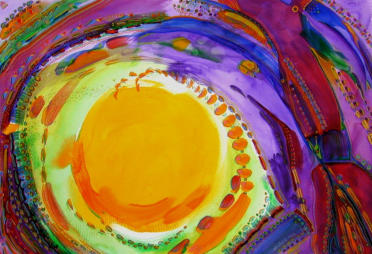 "Life Glow V" ©Annette Ragone Hall - watercolor & pastel pencil - 23.5" x 34"