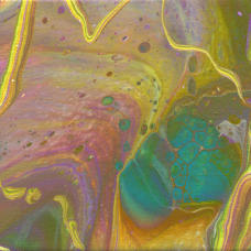 "MIneral Pool I" ©Annette Ragone Hall - acrylic on canvas - 6" x 6"