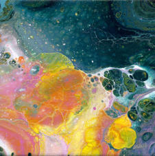 "Tidal Pool II" ©Annette Ragone Hall - acrylic on canvas - 6" x 6"