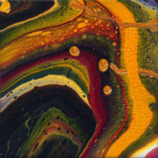 "Rolling Stones" ©Annette Ragone Hall - acrylic on canvas - 6" x 6"