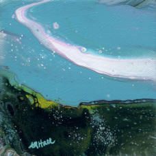 "Approaching Wave" ©Annette Ragone Hall - acrylic on canvas - 4" x 4"