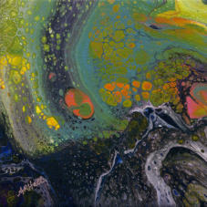 (SOLD) "Tidal Pool VII" ©Annette Ragone Hall - acrylic on canvas - 6" x 6"
