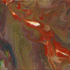 "Lava Flow II" ©Annette Ragone Hall - acrylic on canvas - 6" x 6"