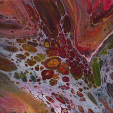 "Downstream" ©Annette Ragone Hall - acrylic on canvas - 6" x 6"