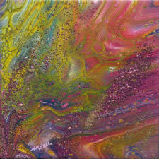 "Fairy Dust" - multimedia on canvas - "6"x6" ©Annette Ragone Hall