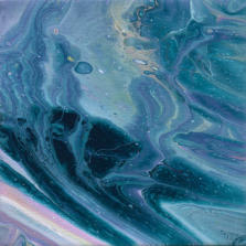"Into The Depths" ©Annette Ragone Hall - acrylic on canvas - 6" x 6"