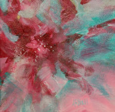 "Peaceful Flower ©Annette Ragone Hall - acrylic on canvas - 6" x 6"