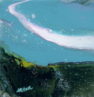 "Approaching Wave"- acrylic on canvas - 4" x 4" ©Annette Ragone Hall 