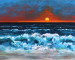 "Outer Banks Sunrise" ©Annette Ragone Hall - acrylic on canvas - 24" x 30"