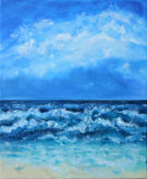 "Rough Surf" ©Annette Ragone Hall - acrylic - 20" x 16"