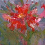 "Blossom" ©Annette Ragone Hall - acrylic on canvas - 6" x 6"