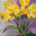 "Spring Has Arrived" ©Annette Ragone Hall - acrylic on canvas - 6" x 6"