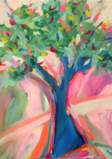 "Tree of Knowledge" ©Annette Ragone Hall - acrylic on canvas - 20" x 16"