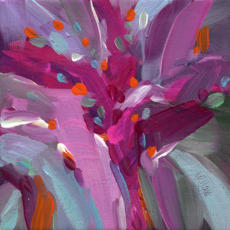 "Magenta Flower" ©Annette Ragone Hall - acrylic on canvas - 6" x 6"
