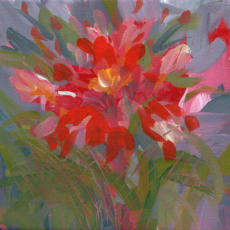 "Blossom" ©Annette Ragone Hall - acrylic on canvas - 6" x 6"