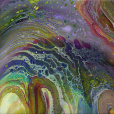 "Mineral Pool III" ©Annette Ragone Hall - acrylic on canvas - 6" x 6"