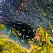 "Tidal Pool VI" ©Annette Ragone Hall - acrylic on canvas - 6" x 6"